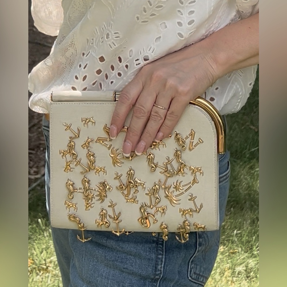 Stella McCartney Ivory Tote with Gold Hardware Charms